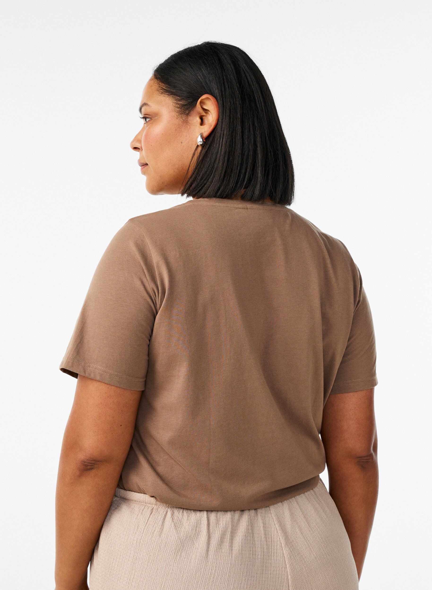 ZizziT-shirt med motiv, Brun, Model image number 2