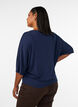 Jerseybluse med albuelange &aelig;rmer og balloneffekt, Bl&aring;, Model image number 2