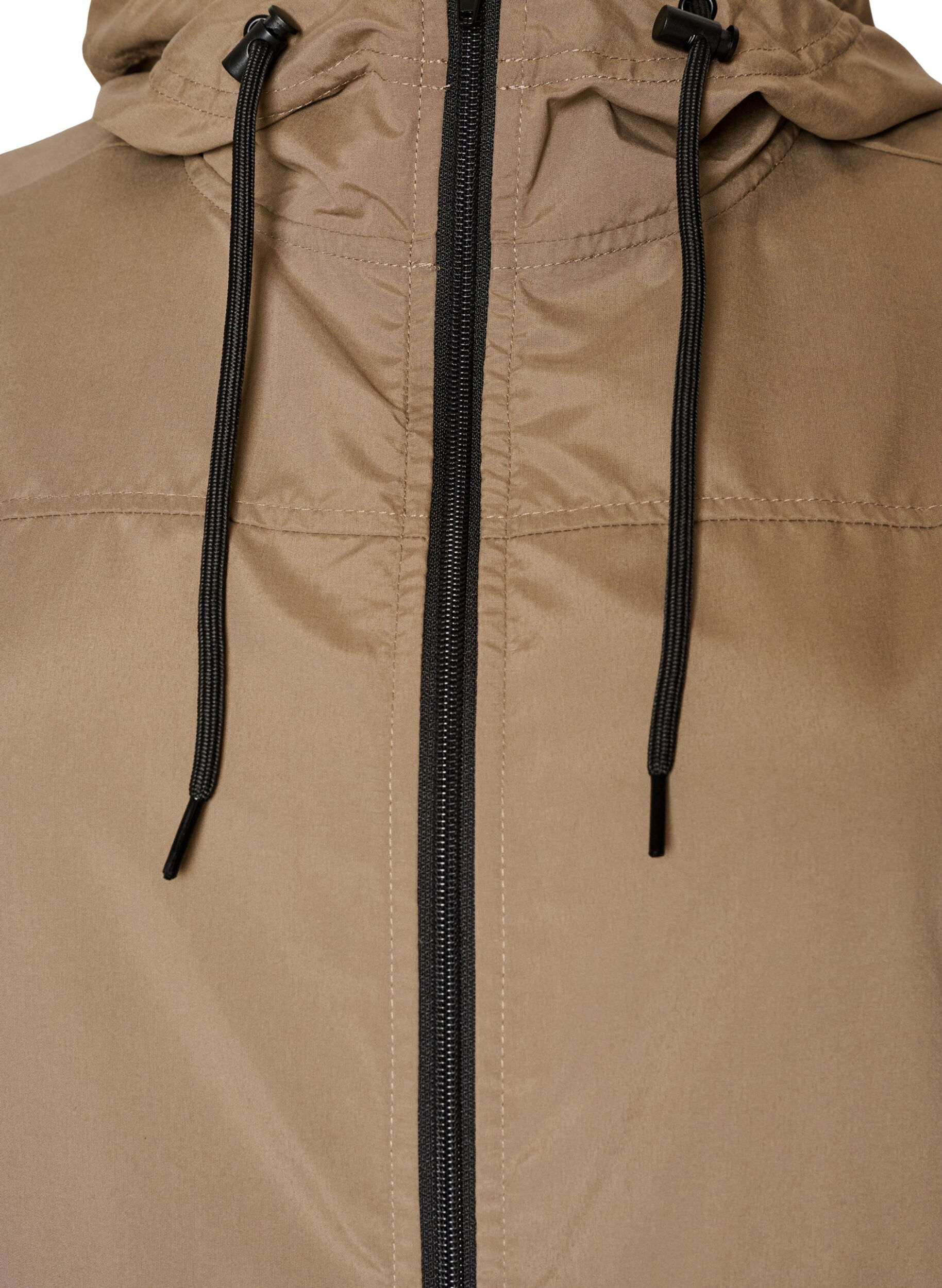ZizziParka i let materiale med h&aelig;tte, Brun, Packshot image number 2