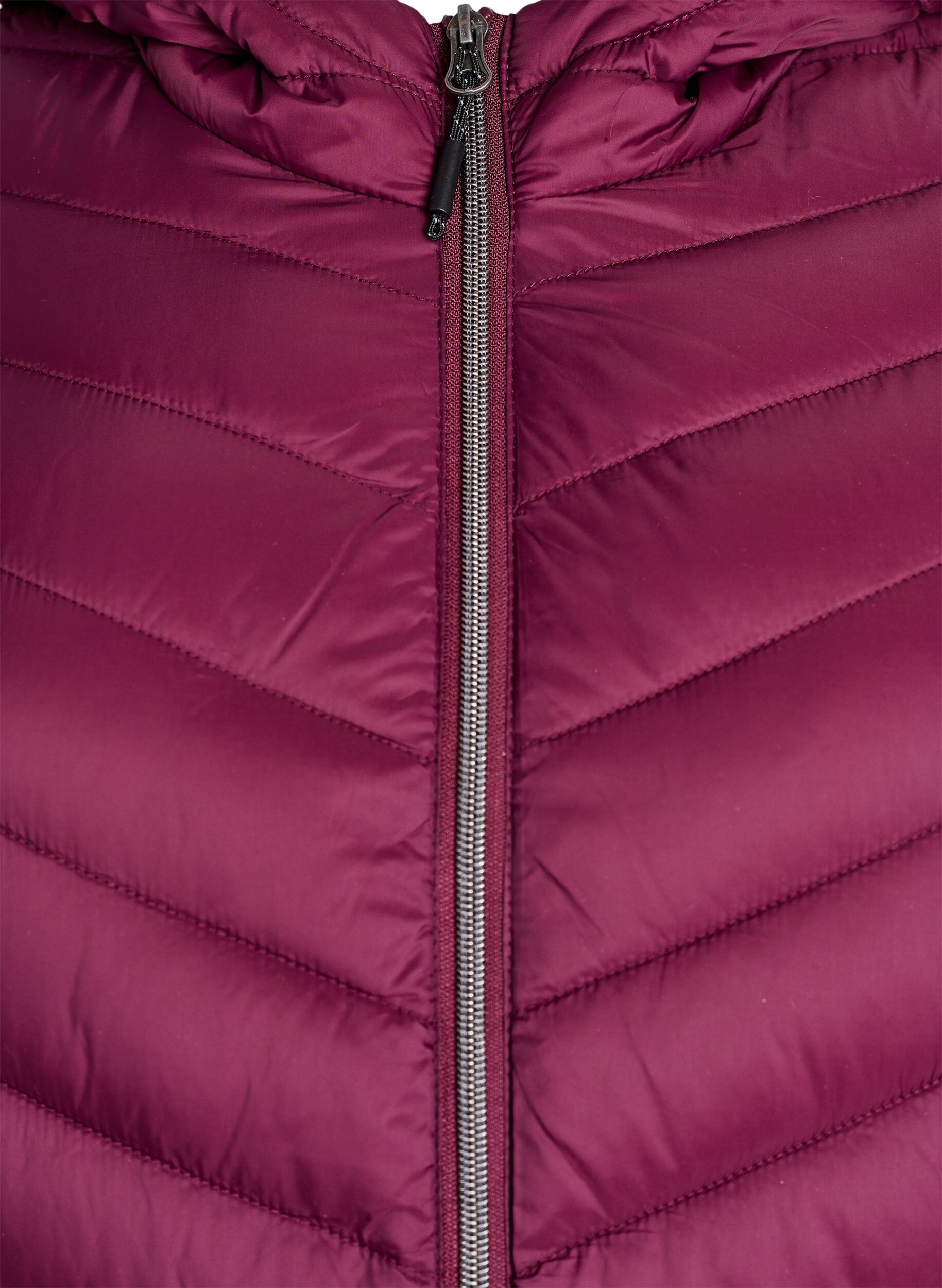 ZizziLetv&aelig;gts jakke med h&aelig;tte, M&oslash;rk Bordeaux, Packshot image number 2