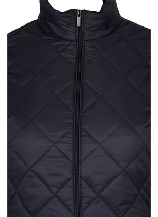 Quiltet letvægts jakke med lynlås og lommer , Black, Packshot image number 2