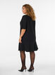 Kort A-formet kjole med glimmerstriber, Sort, Model image number 2
