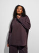 Sweatshirt med h&oslash;j krave og lynl&aring;s, Brun, Model image number 3