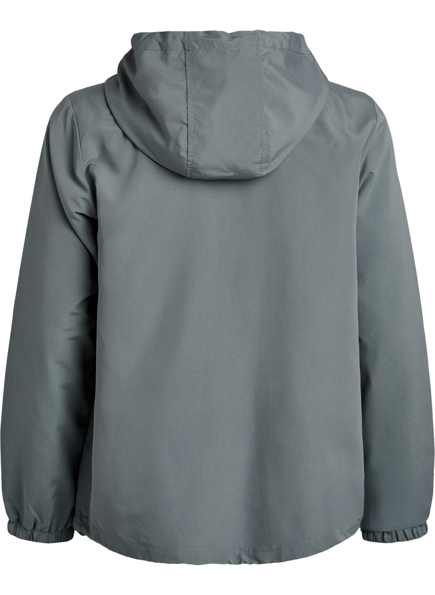 Zizzi Let jakke med h&aelig;tte og lynl&aring;s, Gr&oslash;n, Packshot image number 1