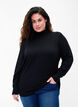 Viskose strikbluse med rullekrave, Black, Model image number 0