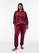 Cardigan i bl&oslash;d velour med lynl&aring;s og h&oslash;j krave, R&oslash;d, Model image number 1