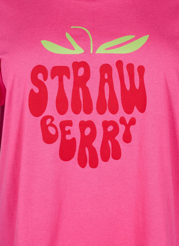 Bomulds t-shirt med motiv, Raspb. w. Strawberry, Packshot image number 2