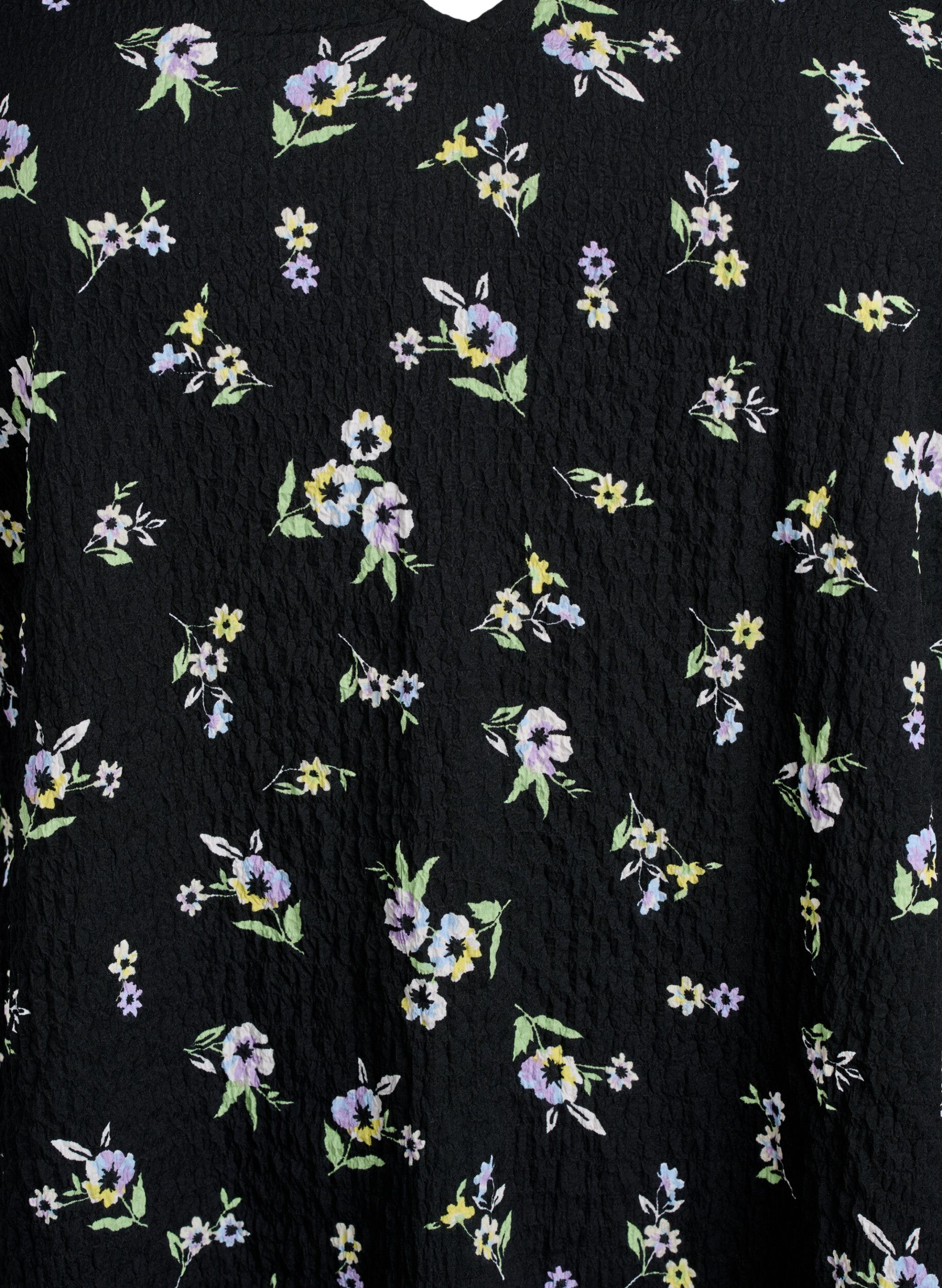 Zizzi FLASH - Kort&aelig;rmet kjole med V-hals, Sort, Packshot image number 2