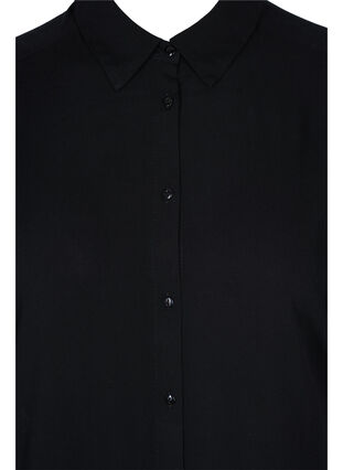 Lang viskose skjorte med 2/4 ærmer, Black, Packshot image number 2