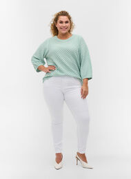 Super slim Amy jeans med høj talje, Bright White, Model