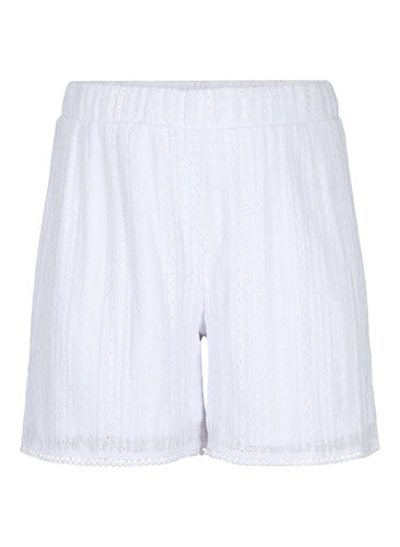 Shorts med strukturmønster, Bright White, Packshot image number 0