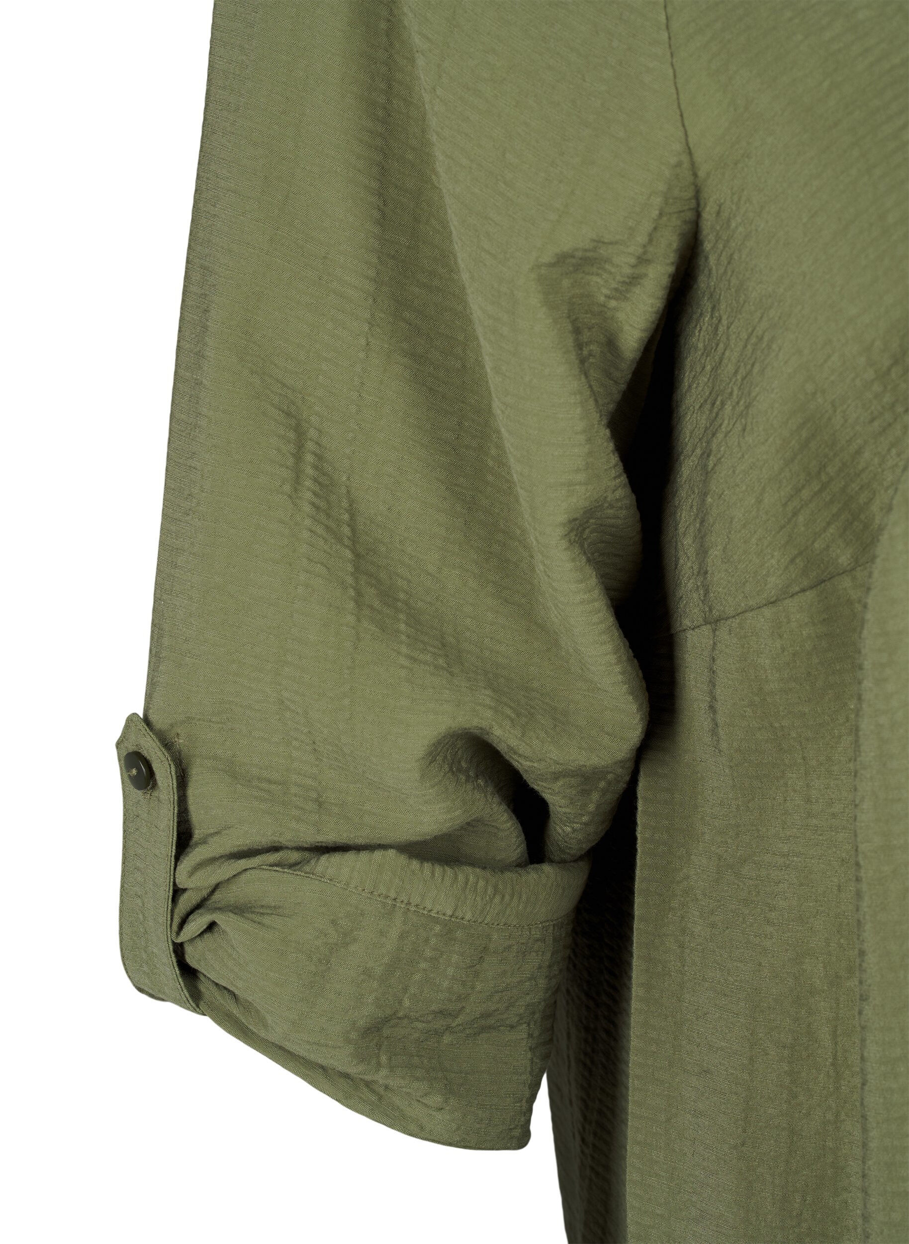 Zizzi Viskose skjortebluse med 3/4 &aelig;rmer, Winter Moss, Packshot image number 3
