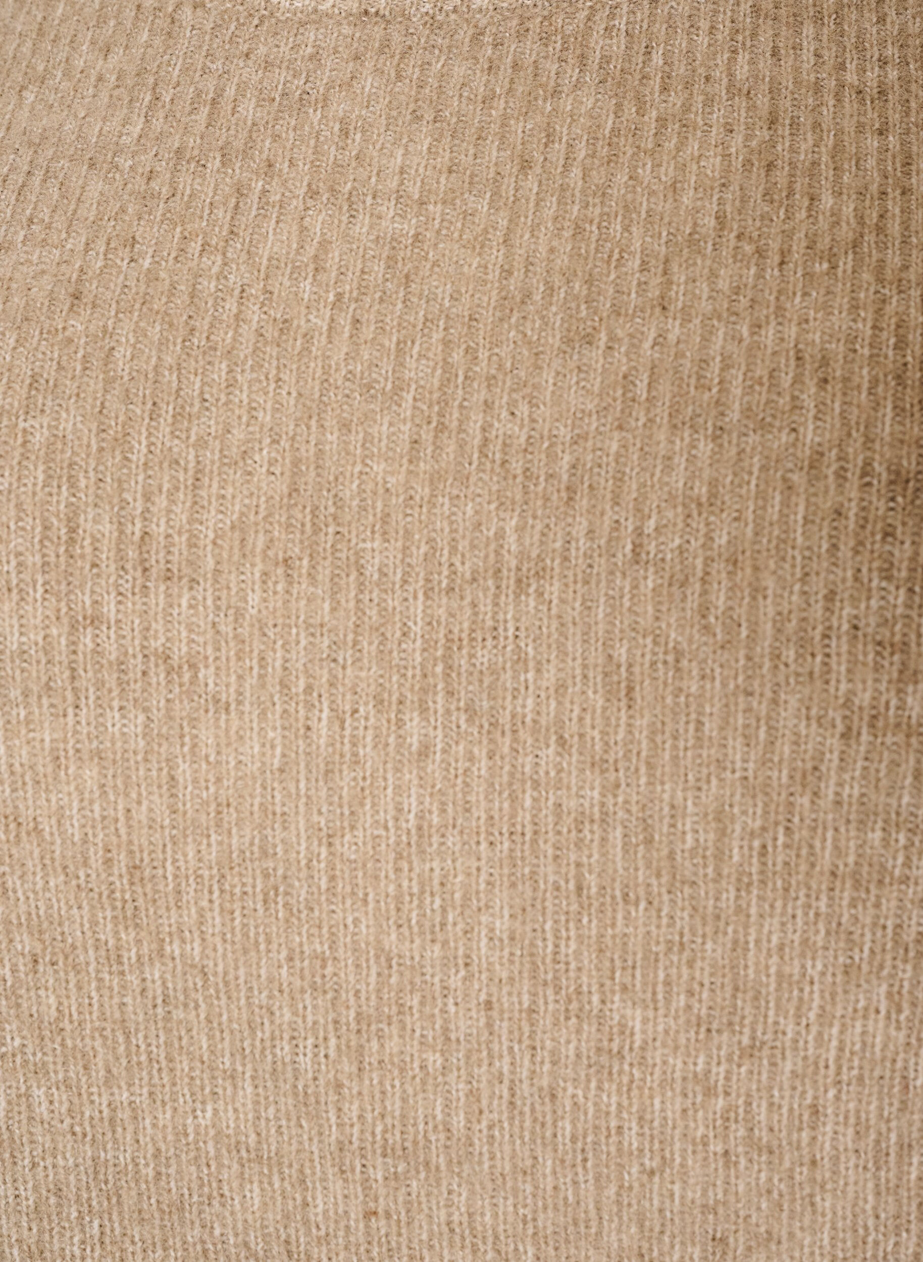 ZizziMeleret strikbluse med rund hals, Beige, Packshot image number 2