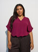 L&oslash;s bluse med korte &aelig;rmer, R&oslash;d, Model image number 3