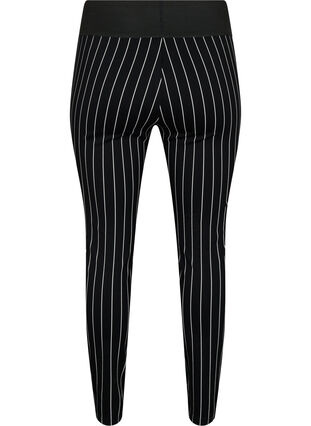 Leggings med nålestriber, Black/White Stripes, Packshot image number 1