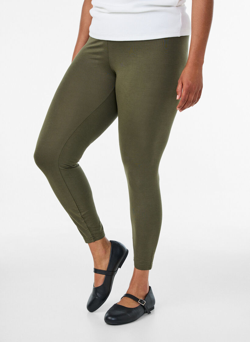 Basis leggings i viskose, Gr&oslash;n, Model image number 0