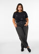 T-shirt i viskose med rhinsten, Sort, Model image number 1
