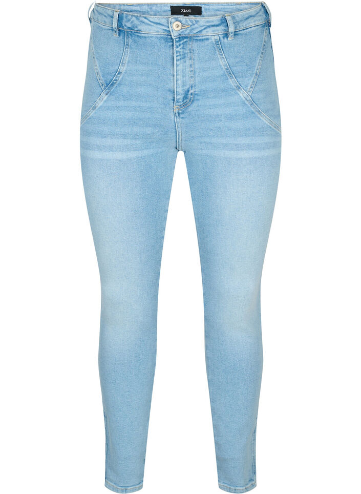 H&oslash;jtaljede Amy jeans med super slim fit, Light blue, Packshot image number 0