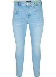Højtaljede Amy jeans med super slim fit, Light blue