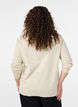 Finstrikket cardigan med rund hals, Beige, Model image number 2