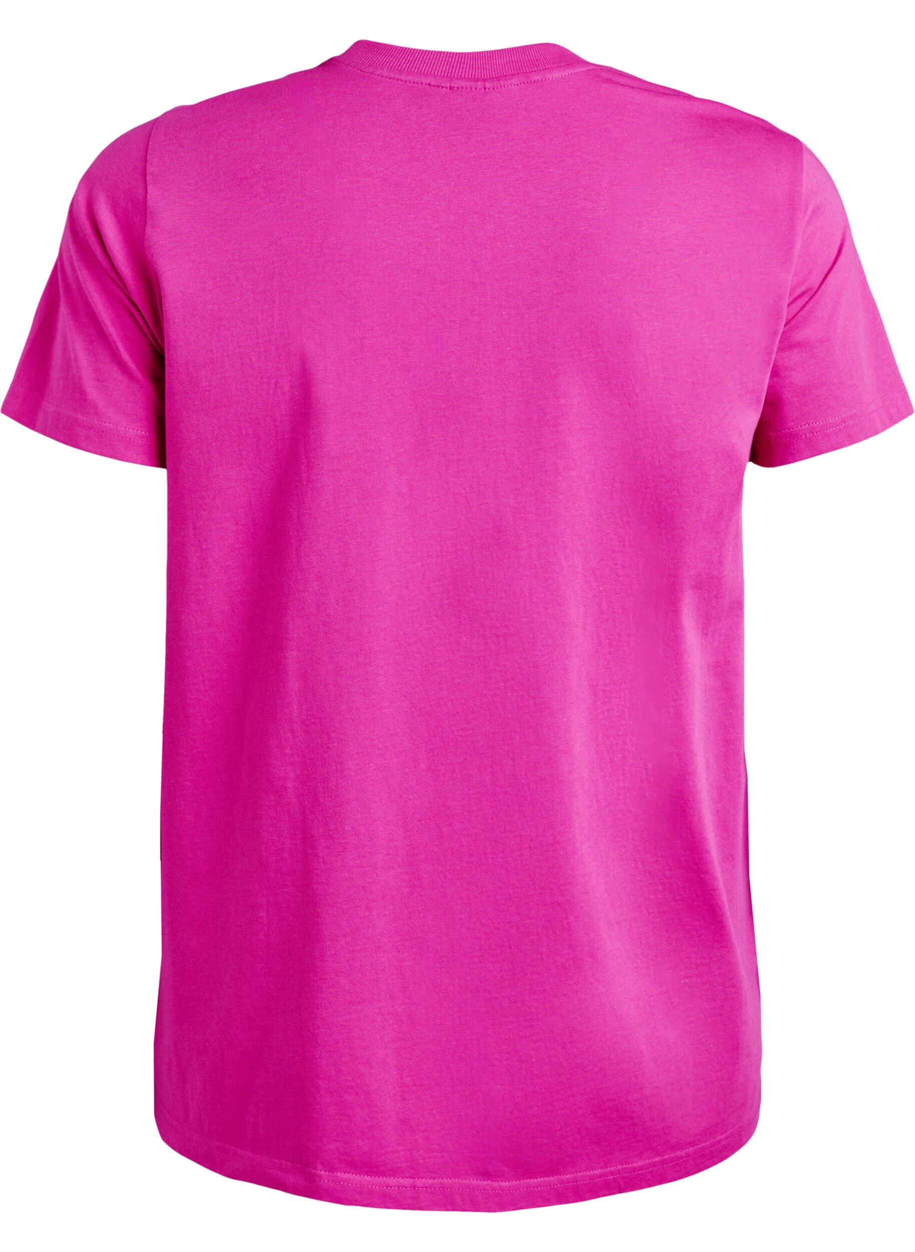 ZizziBasis t-shirt i bomuld med rund hals , Lyser&oslash;d, Packshot image number 1