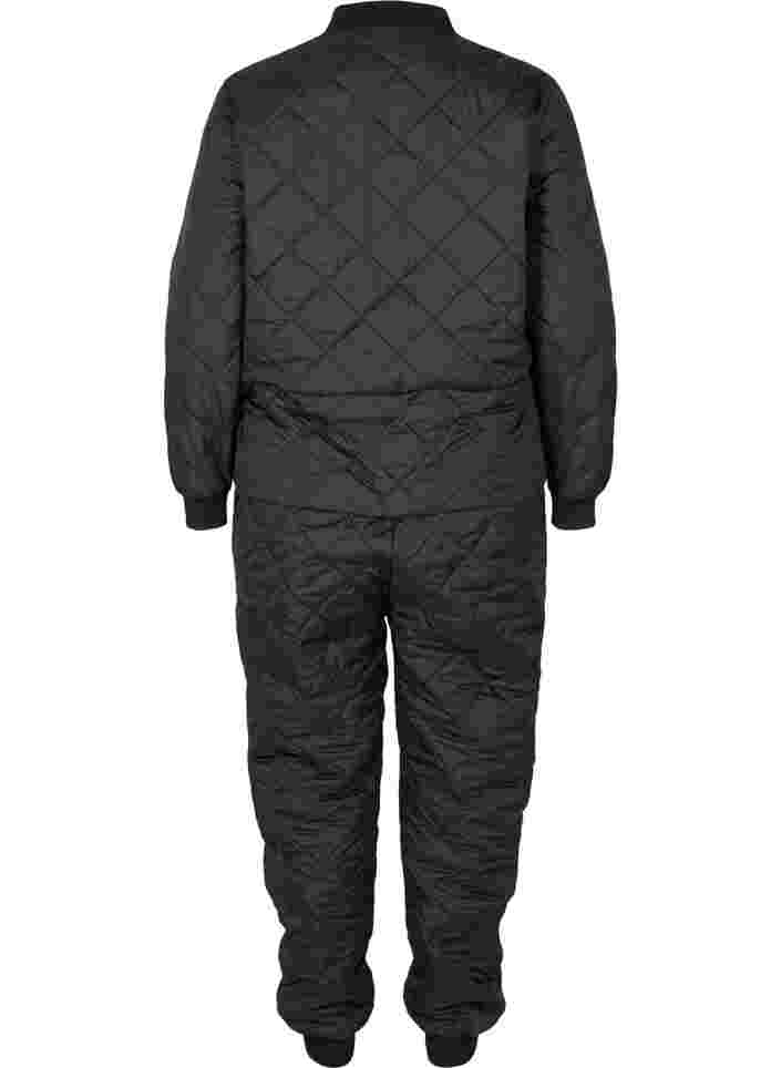 Quiltet 2-i-1 jumpsuit med lommer, Black, Packshot image number 1