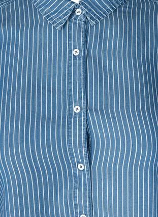 Stribet skjorte i lyocell, Blue denim, Packshot image number 2