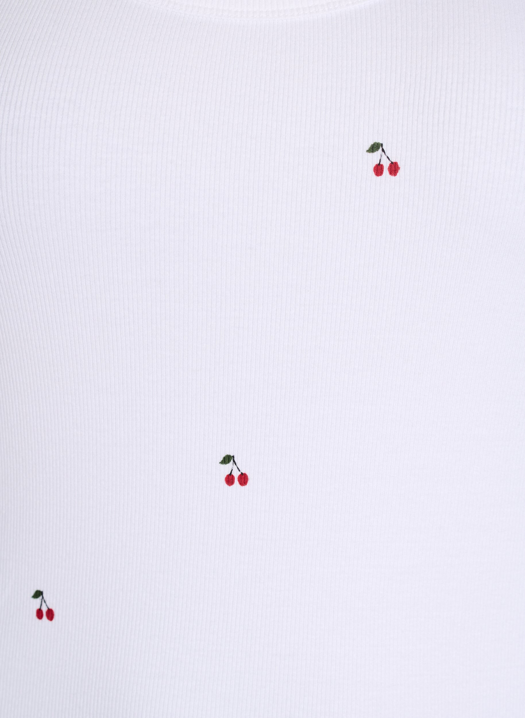 Zizzi T&aelig;tsiddende top med motiv, Hvid, Packshot image number 2