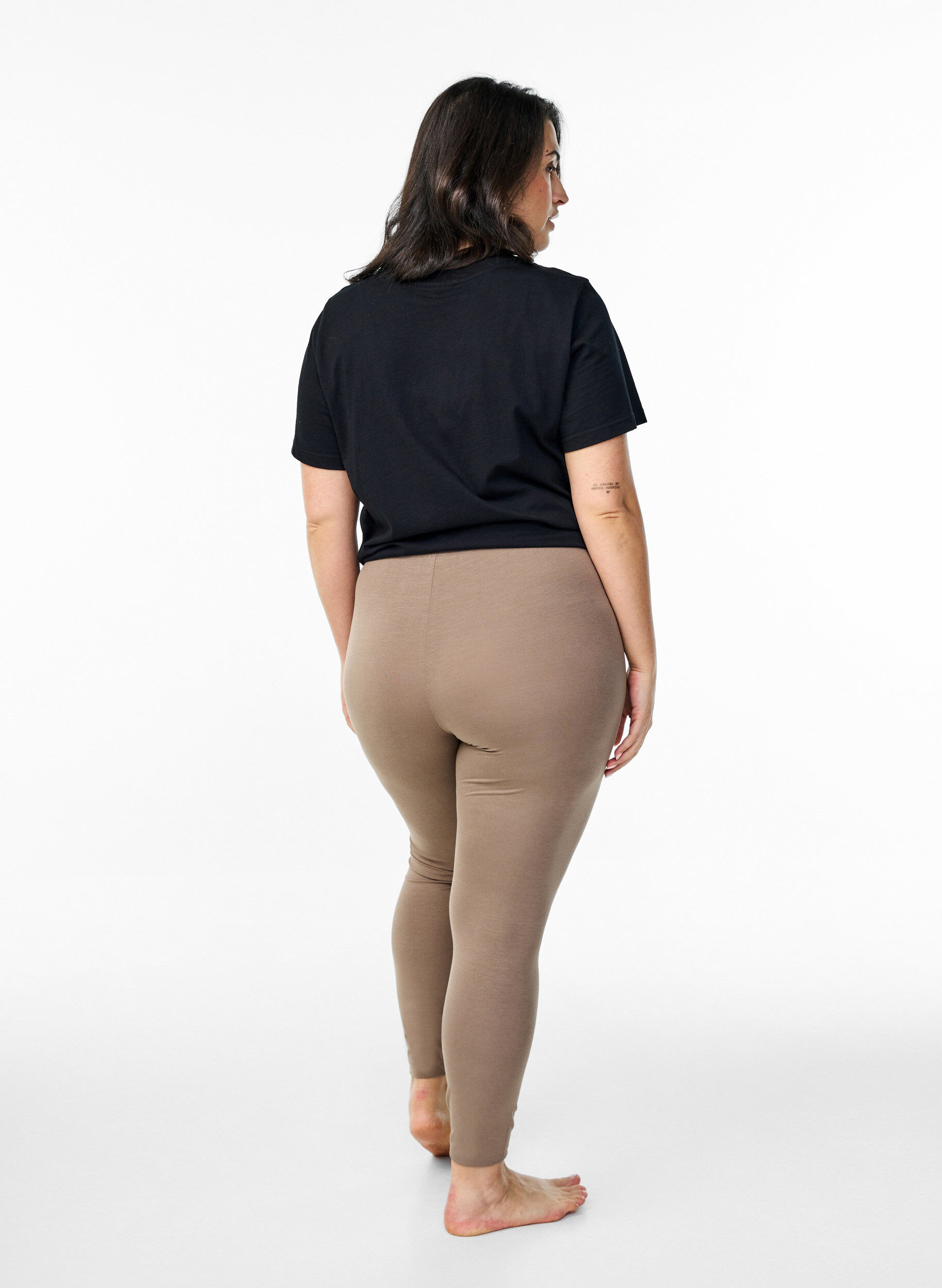 Zizzi Basis leggings i viskose, Brun, Model image number 2