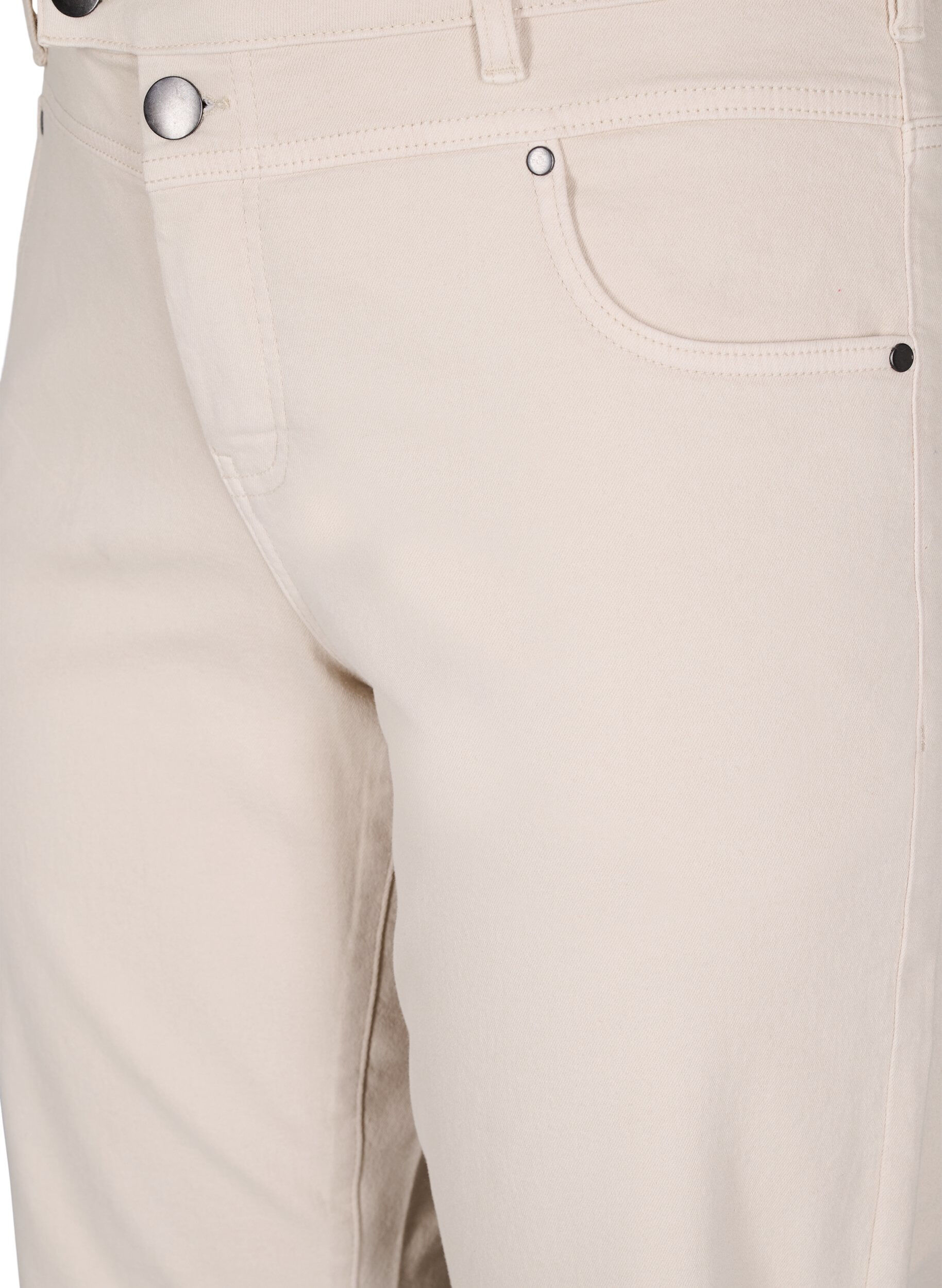 Zizzi Gemma jeans med h&oslash;j talje, Beige, Packshot image number 2