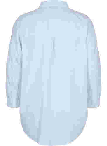 Stribet natskjorte i bomuld, White w. Blue Stripe, Packshot image number 1