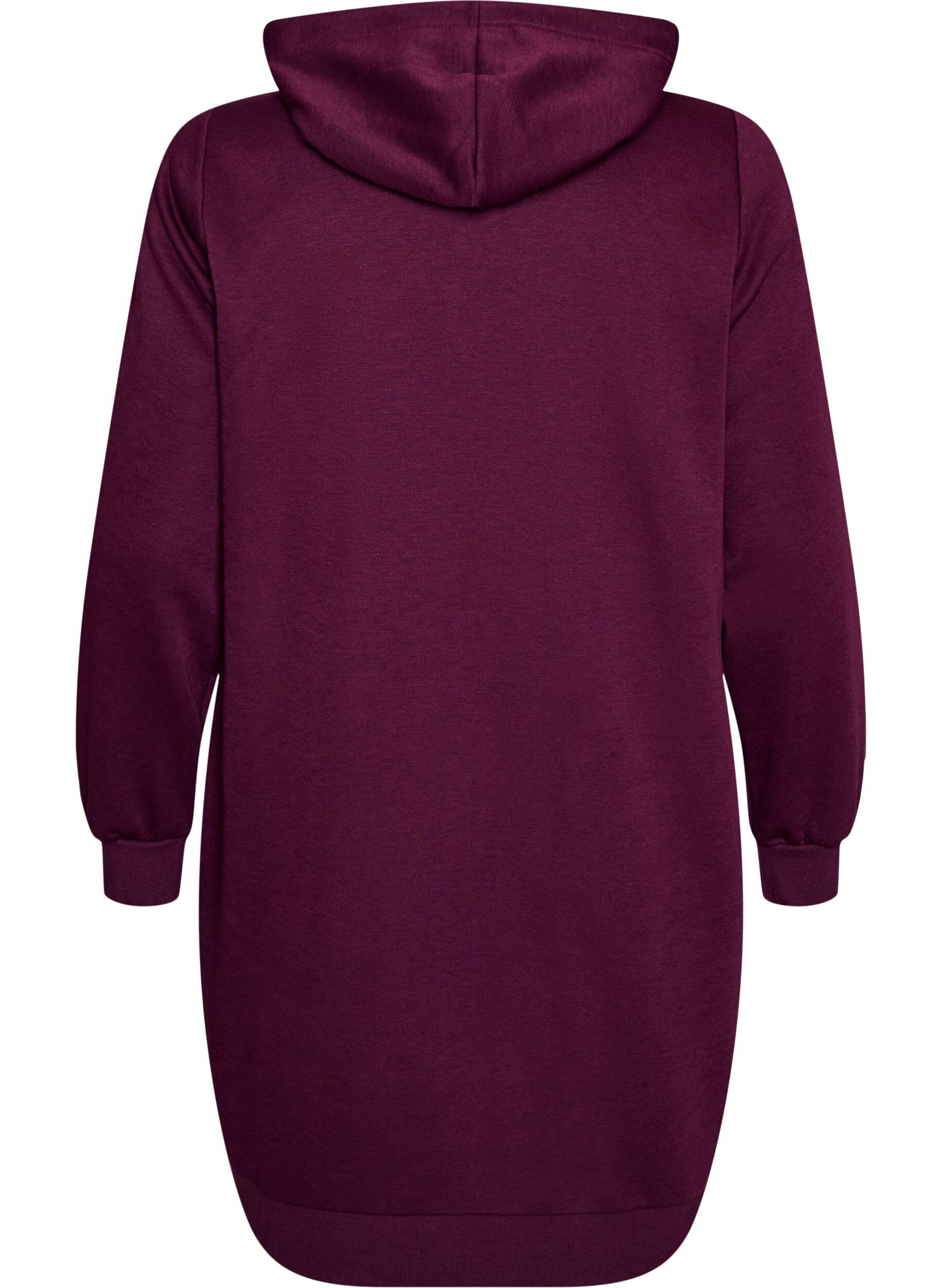 ZizziLang h&aelig;ttetr&oslash;je med lynl&aring;s og lommer, Lilla, Packshot image number 1
