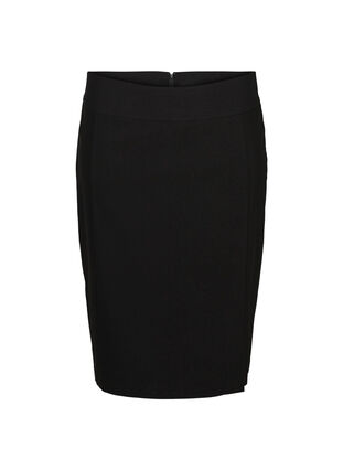 Pencil nederdel med lynlås, Black, Packshot image number 0