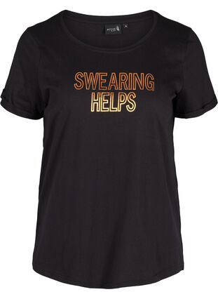 Trænings t-shirt med print, Black Swearing, Packshot image number 0