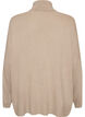 Strikbluse med rullekrave og l&oslash;s pasform, Beige, Packshot image number 1