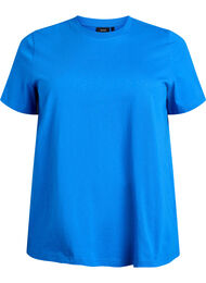 Basis t-shirt i bomuld med rund hals, Bl&aring;