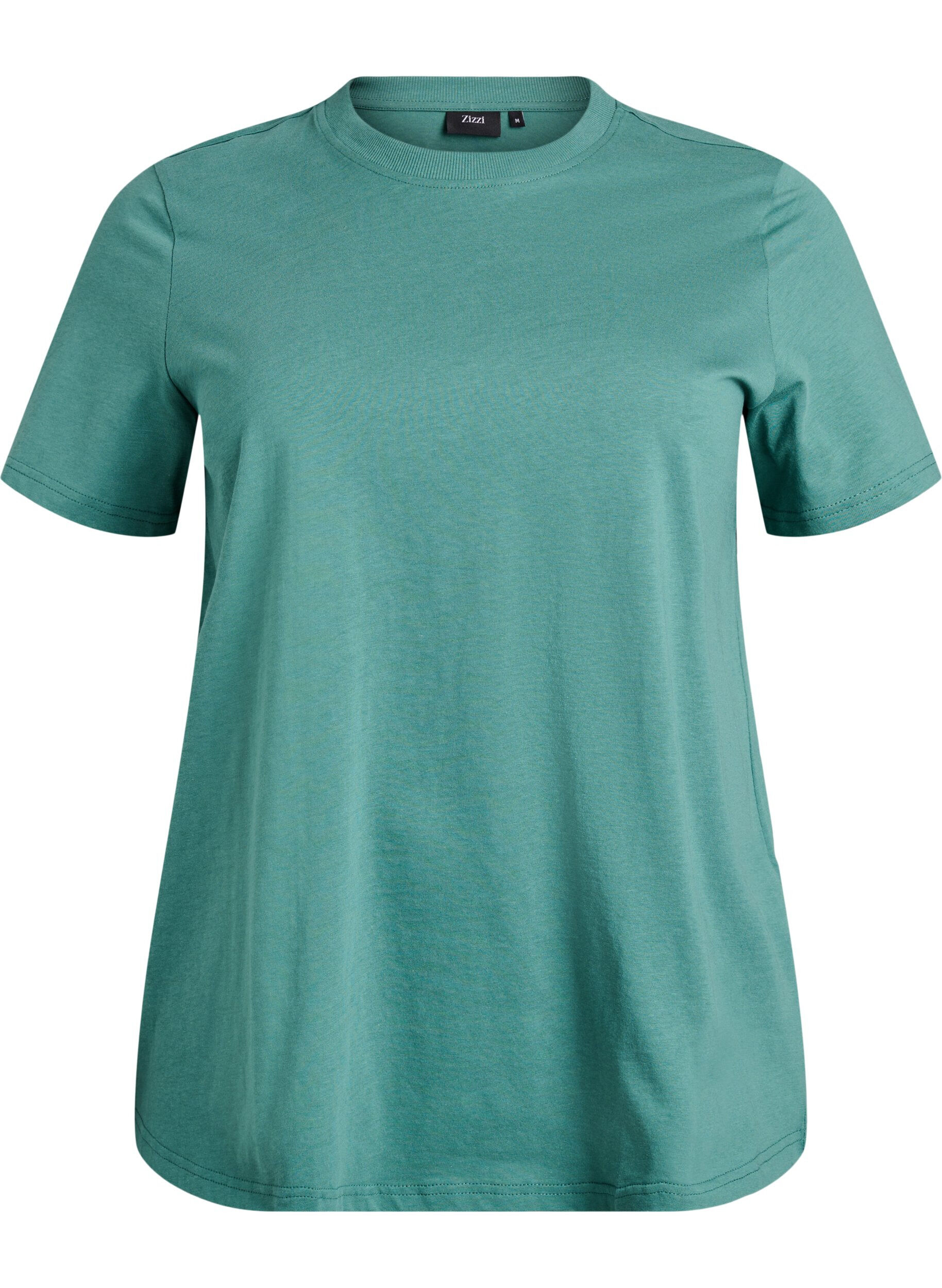 Basis t-shirt i bomuld med rund hals