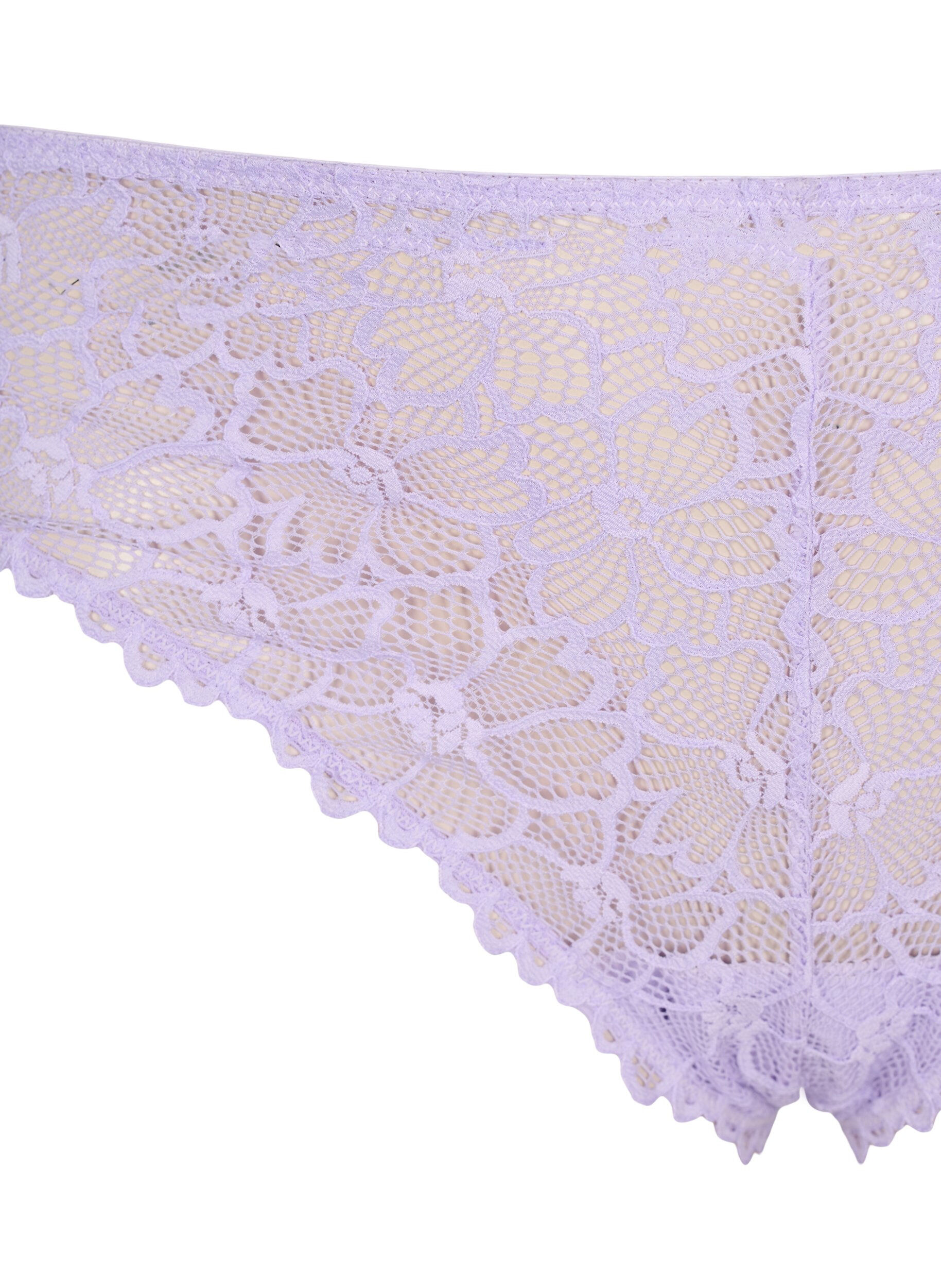 ZizziG-streng med blomsterblonde og regul&aelig;r talje, Lilla, Packshot image number 2