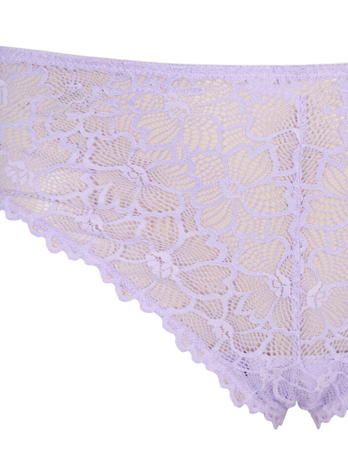 G-streng med blomsterblonde og regul&aelig;r talje, Lilla, Packshot image number 2