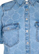 Denimkjole med destroy mønster og korte ærmer, Blue Denim, Packshot image number 2