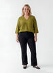 Bluse med 3/4 &aelig;rmer, Gr&oslash;n, Model image number 1