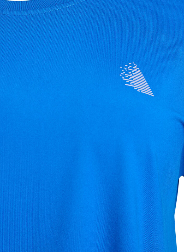 Ensfarvet tr&aelig;nings t-shirt, Bl&aring;, Packshot image number 2