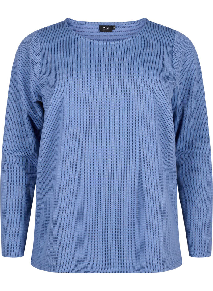 A-formet bluse med tekstur, Quiet Harbor, Packshot image number 0