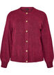 Cardigan i bl&oslash;d strik med guldfarvede knapper, Lyser&oslash;d, Packshot image number 0