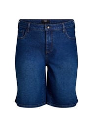 L&oslash;se denimshorts med h&oslash;j talje, Bl&aring;
