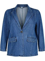 Denim blazer med lommer, Blue Denim