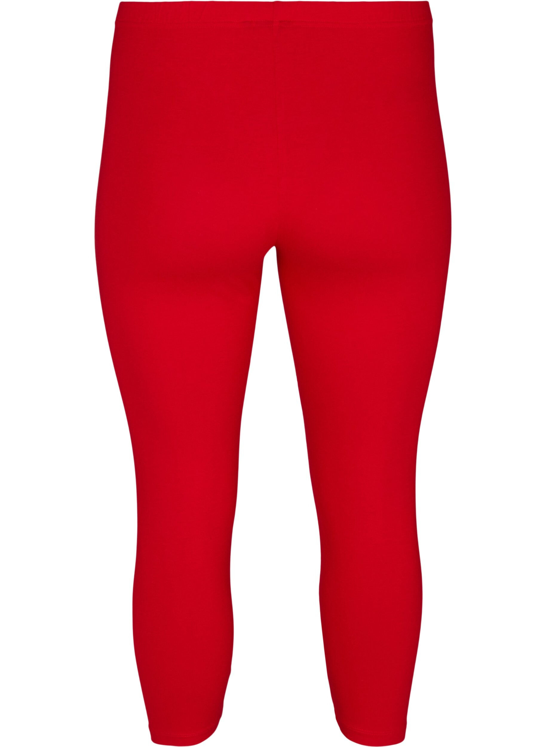 Zizzi Basis 3/4 leggings, Tango Red, Packshot image number 1