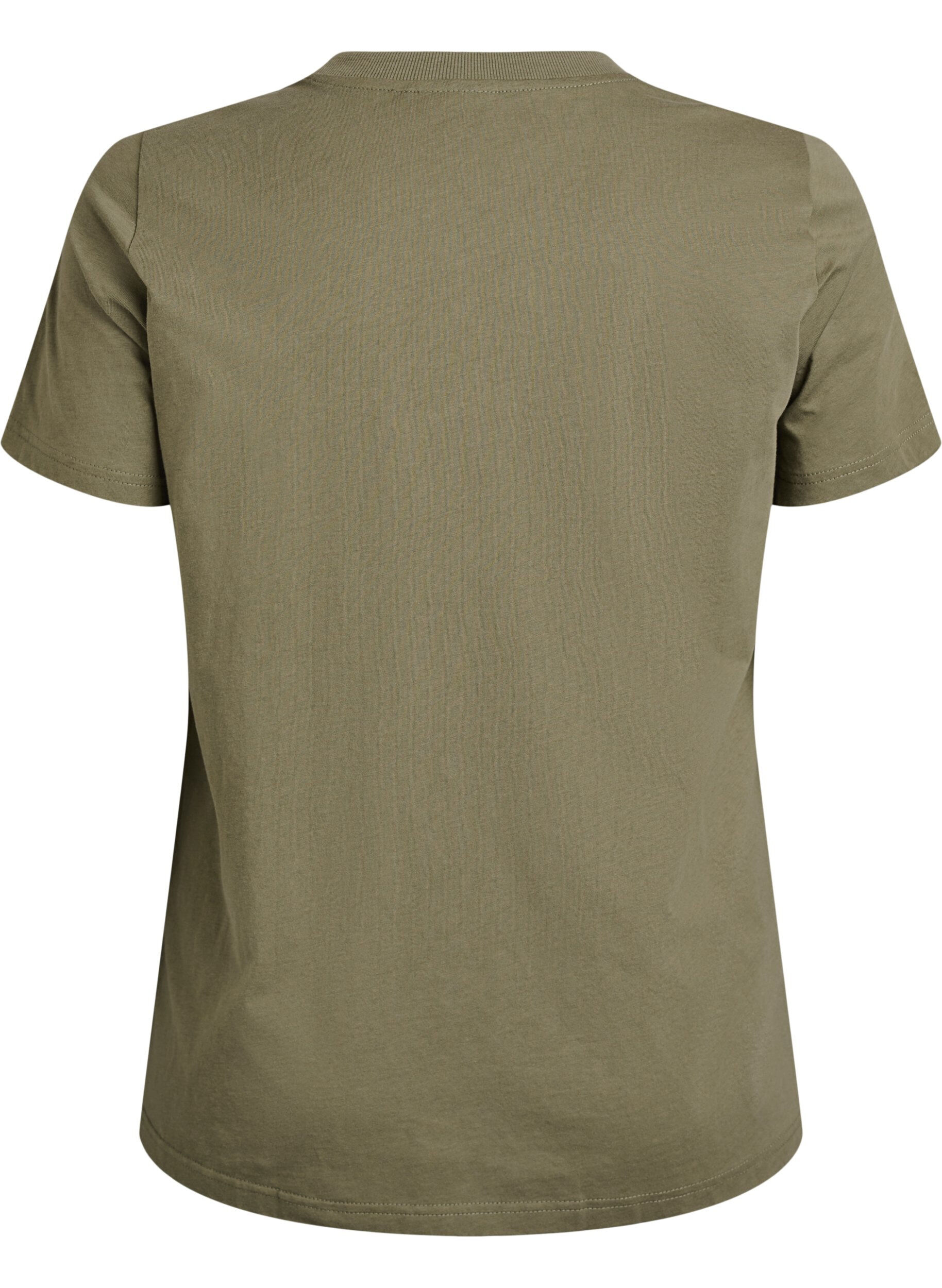 ZizziBasis t-shirt i bomuld med rund hals, Gr&oslash;n, Packshot image number 1