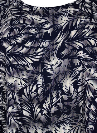 FLASH - Bluse med korte ærmer og print, Off White Blue Leaf, Packshot image number 2