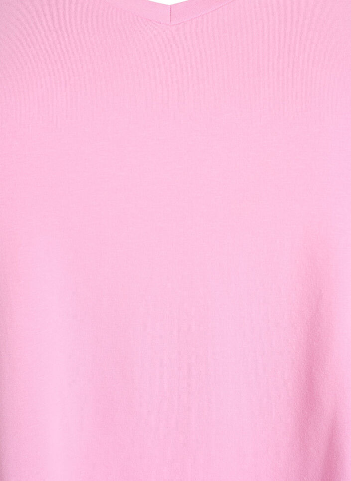 Ensfarvet basis t-shirt i bomuld, Lyser&oslash;d, Packshot image number 2